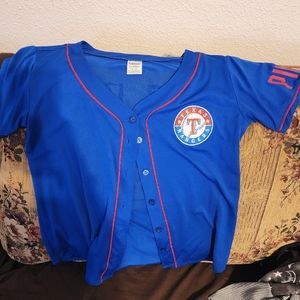 Pink texas rangers top